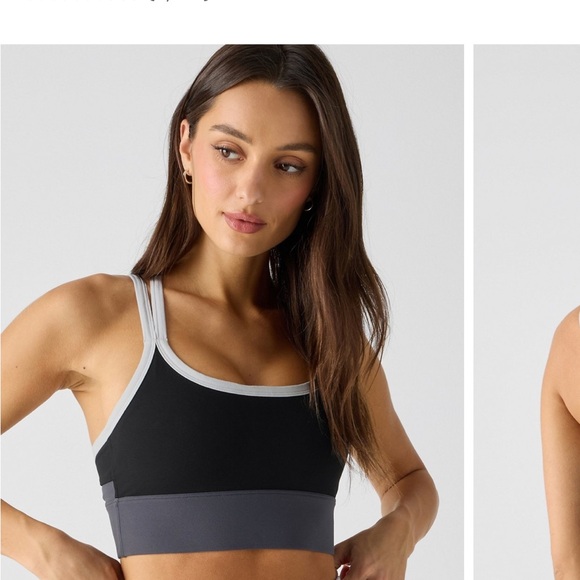 Brand new Fabletics Black High-Waist Leggings with White Trim and Gray Waistband - Picture 4 of 10